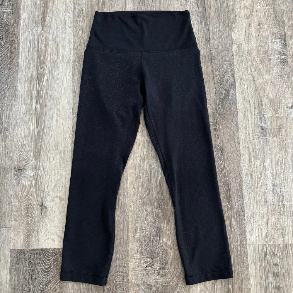 Lululemon Align Crop *21” Polar Shift Emboss Black - Size: 4 - Picture 2 of 11